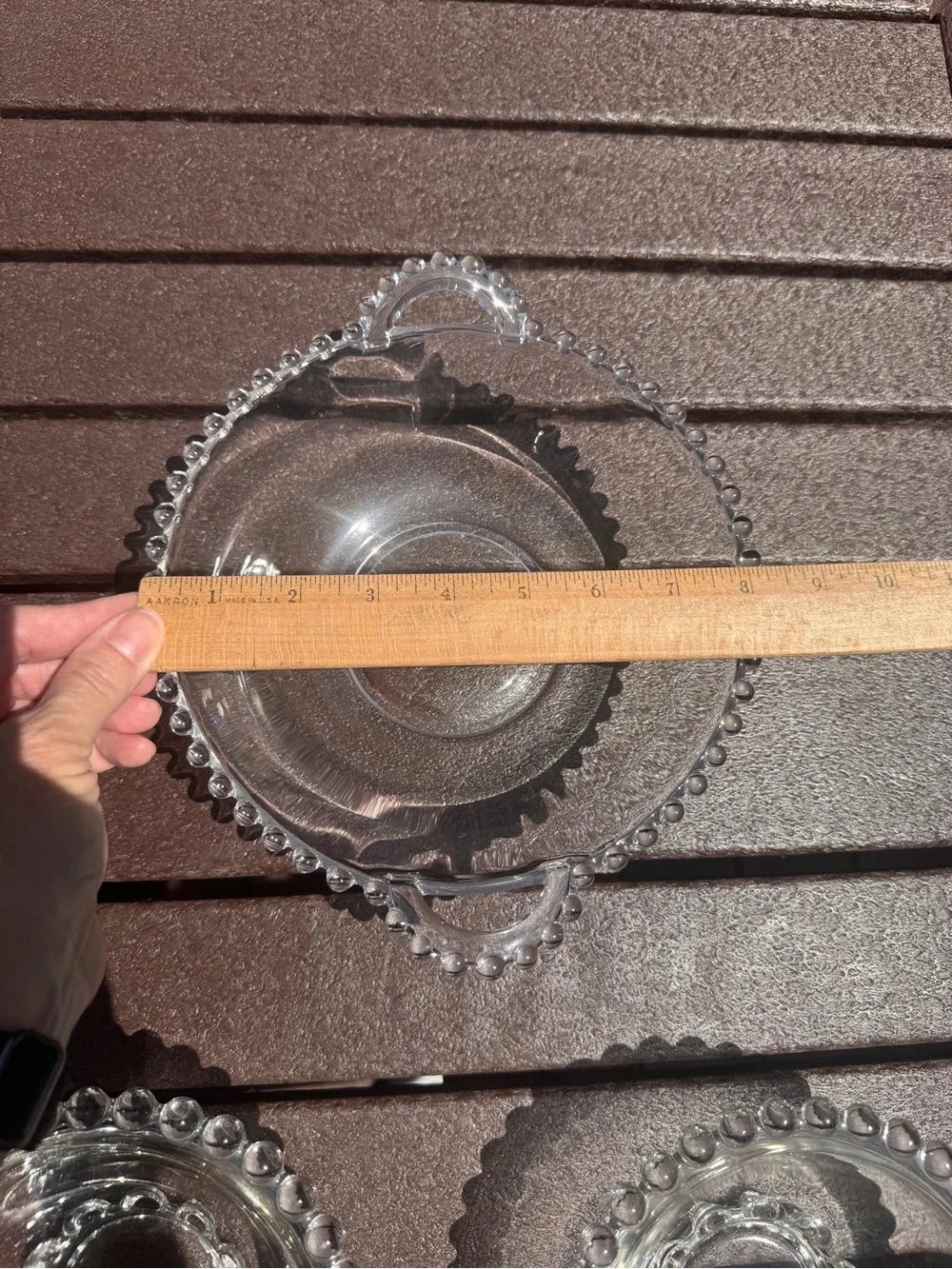 Vintage Imperial Candlewick Clear Hobnail Glass Serving Bowl Set - 3 Pieces